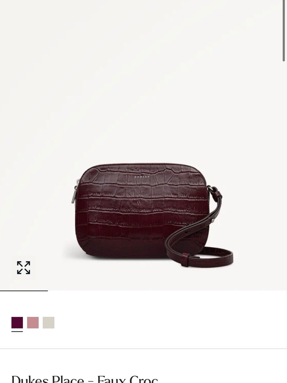 RADLEY LONDON Dukes Place Croc Crossbody in Deep Burgundy NWT
